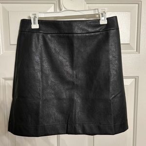 Faux-leather A-line mini skirt